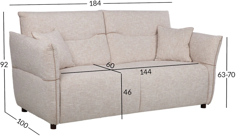 Home4You 2,5-vietė sofa „CALLA“, avižų baltumo spalvos