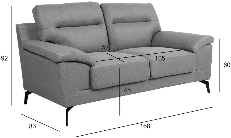 Home4You Sofa ENZO 2-vietė, pilka