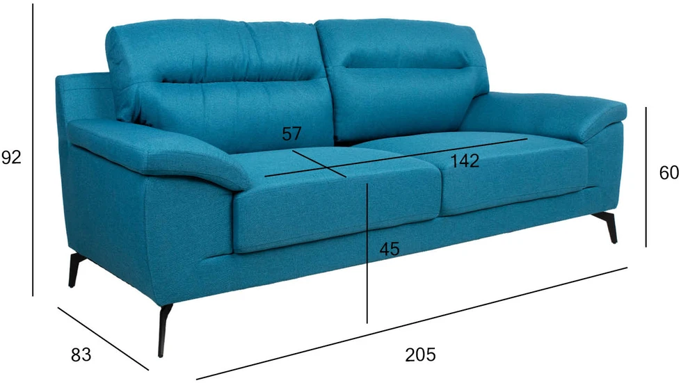 Home4You Sofa ENZO 3-vietė, mėlyna
