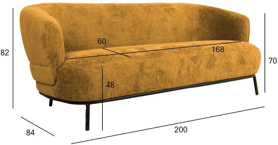 Home4You Sofa GEMALA, geltona
