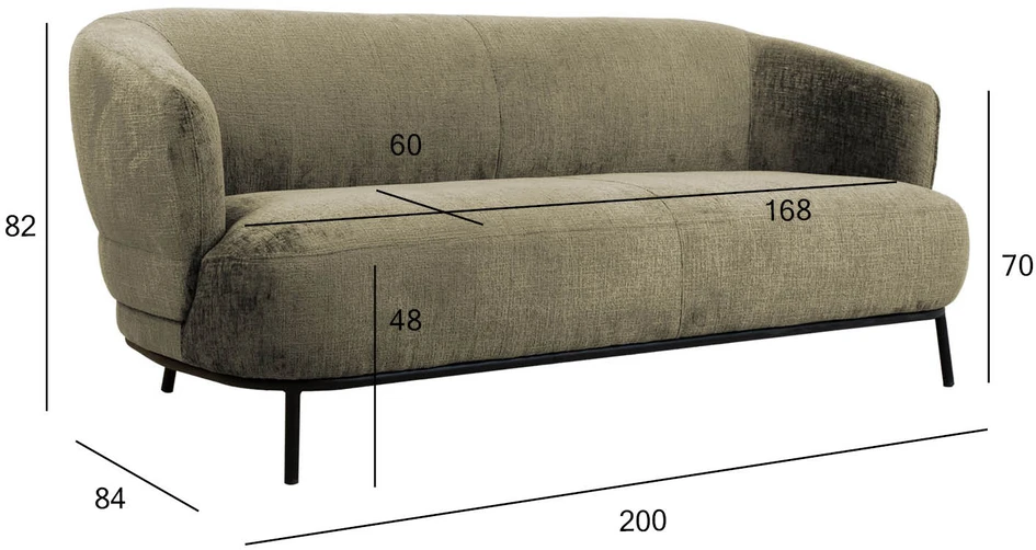 Home4You GEMALA 2,5 vietos sofa, smėlio spalvos