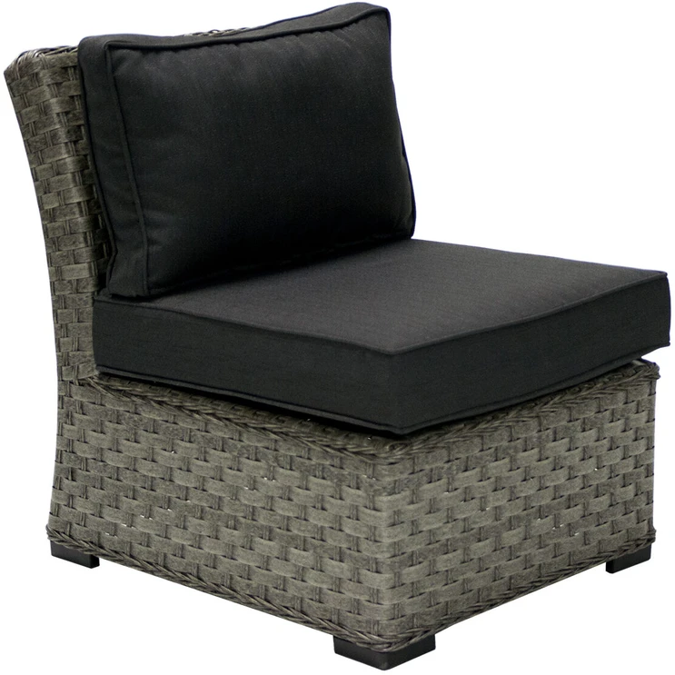 Sofa Home4You Vienvietė modulinės sofos GENEVA dalis su pagalvėlėmis, 81x62xH78cm, rėmas: aliumininis su plastikinių vytelių apdaila, spalva: pilka