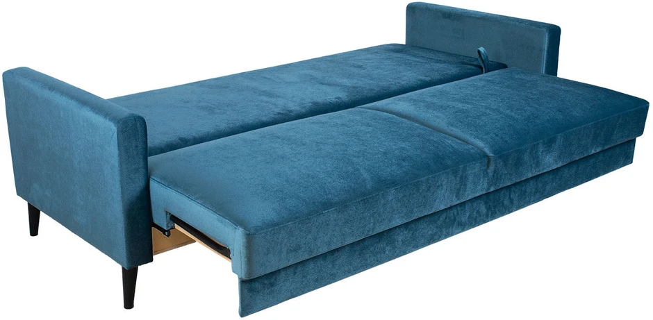 Home4You Sofa-lova ANNA su daiktadėže Melsvai žalias aksomas