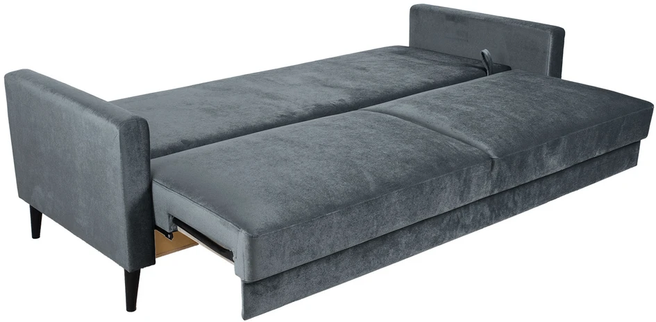 Home4You Sofa-lova ANNA su daiktadėže Pilkas aksomas