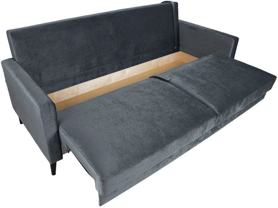 Home4You Sofa-lova ANNA su daiktadėže Pilkas aksomas