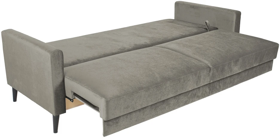 Home4You Sofa-lova ANNA su daiktadėže Smėlio spalvos aksomas
