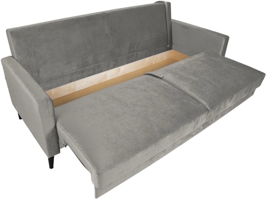 Home4You Sofa-lova ANNA su daiktadėže Smėlio spalvos aksomas