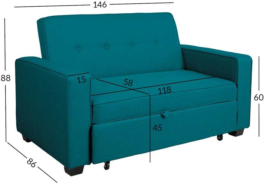 Home4You Ocean Sofa-lova FEYA vandenyno mėlyna
