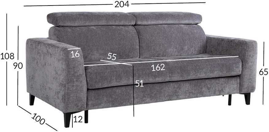 Home4You Išskleidžiama sofa „FRODE“ su spyruokliniu čiužiniu, pilkos spalvos