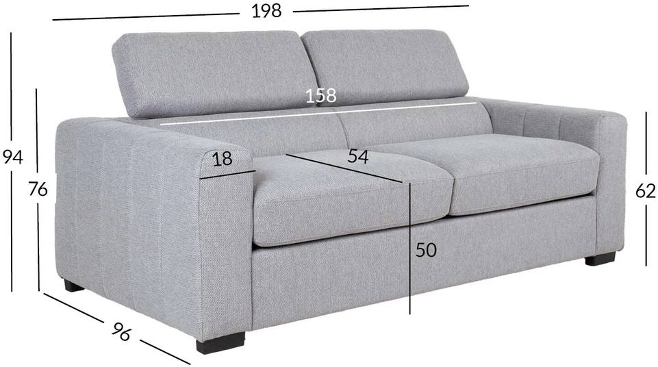 Home4You Sofa-lova KINGSTON Pilka