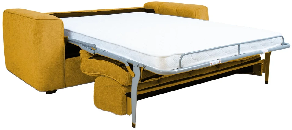 Home4You Spring Sofa-lova STELLA su spyruokliniu čiužiniu, geltona