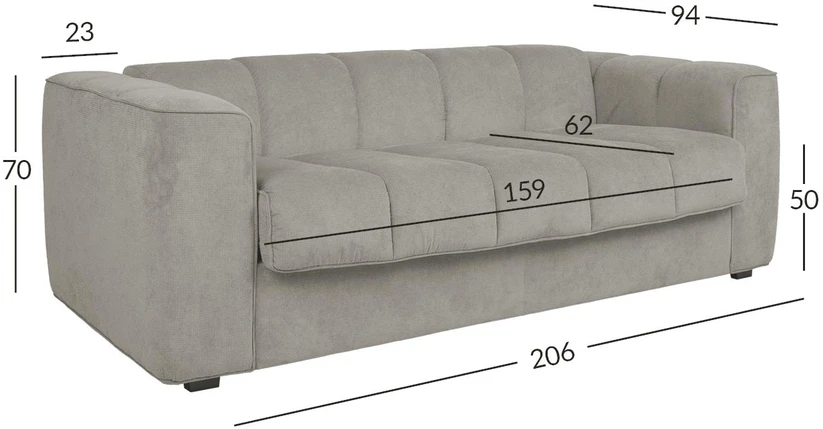Home4You Spring Sofa-lova STELLA su spyruokliniu čiužiniu, pilka