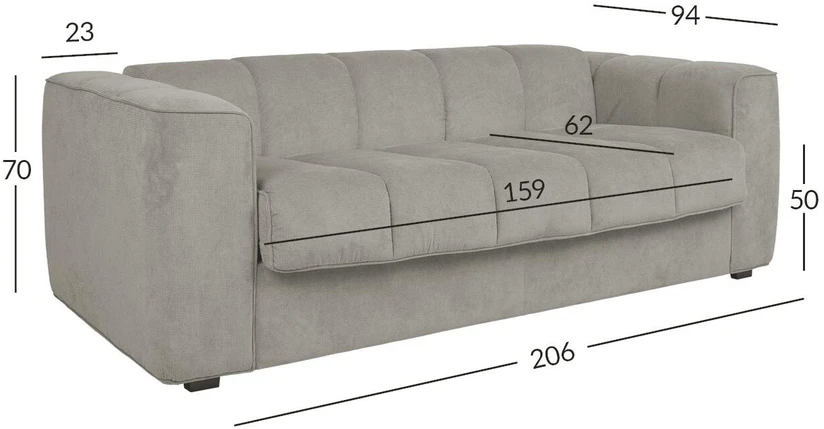 Home4You Sofa-lova STELLA su spyruokliniu čiužiniu, pilka