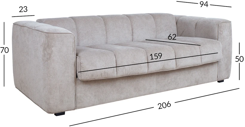 Home4You Spring Sofa-lova STELLA su spyruokliniu čiužiniu, smėlio spalvos