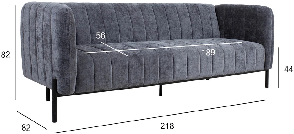 Home4You Sofa-lova TAMIKA 3-vietė, pilka