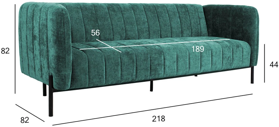 Home4You Sofa-lova TAMIKA 3-vietė, žalia