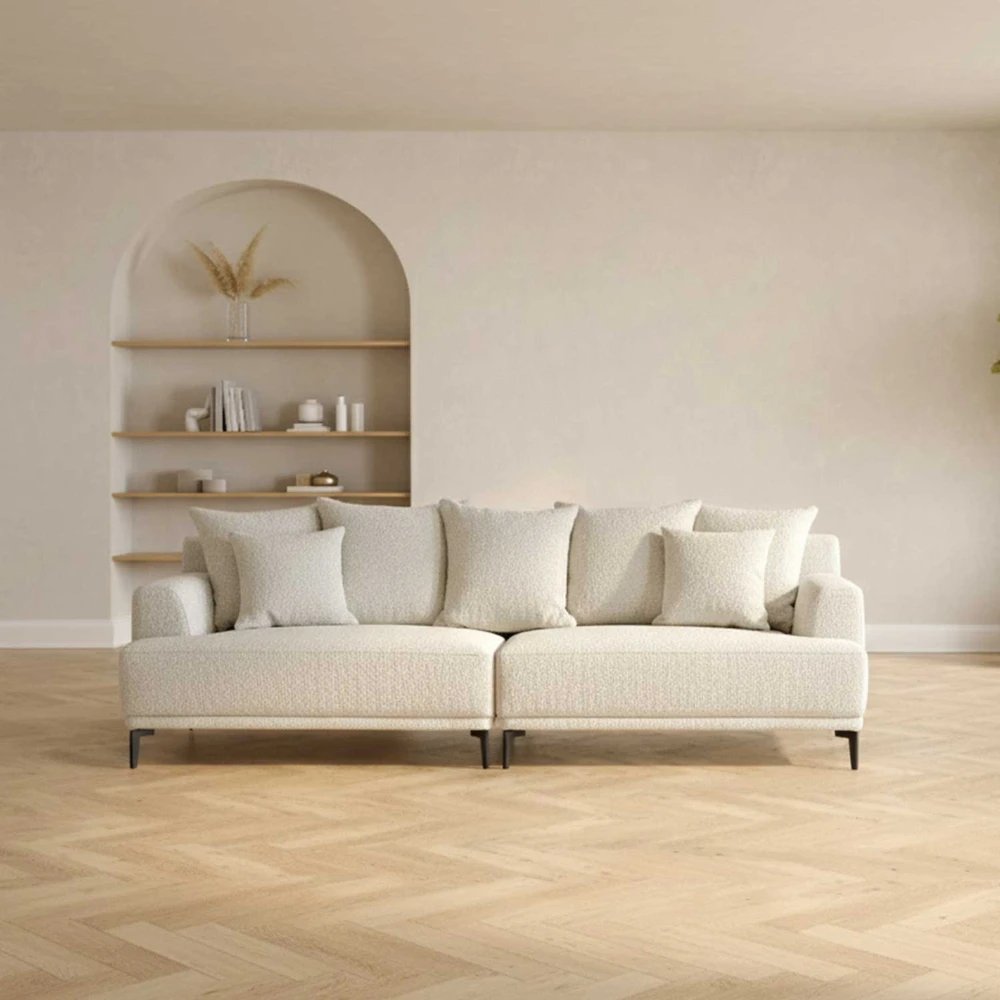 Home4You Sofa MAGNOLIA 4-vietė, šviesiai smėlio spalvos