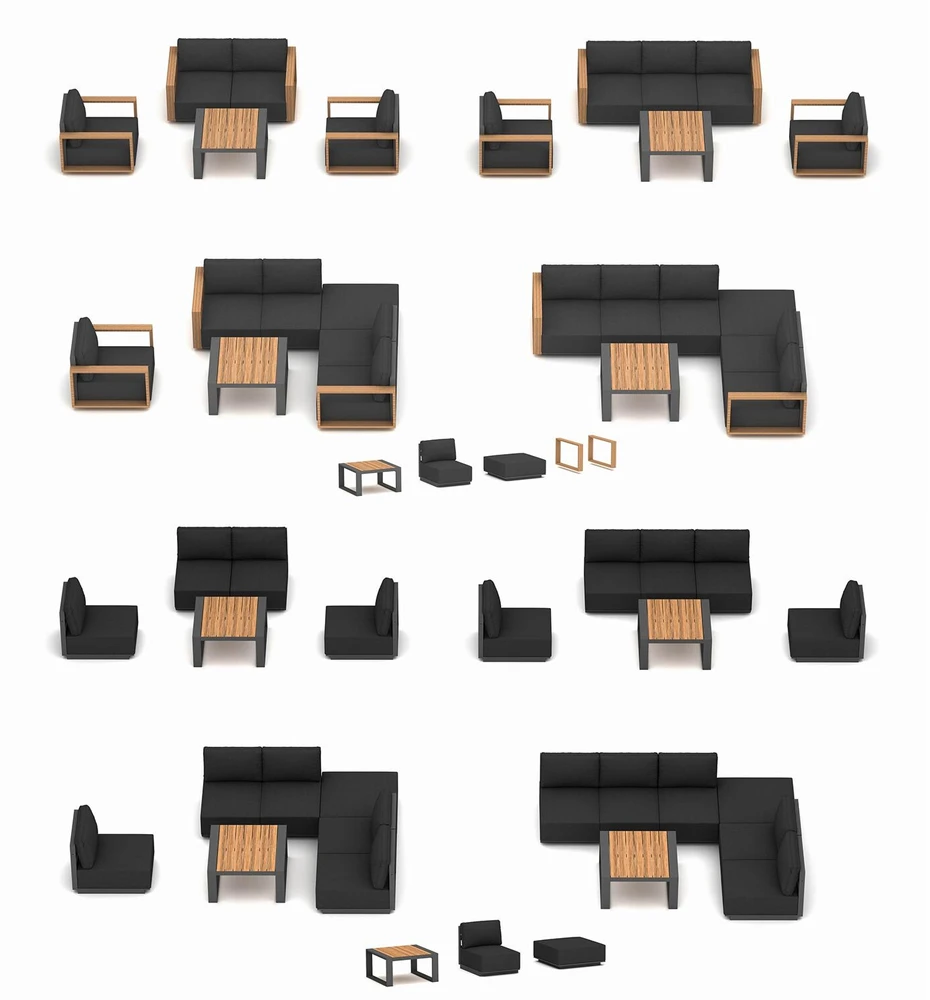 Sofa Home4You Sofos modulis „FULLER“ 68 x 89 x H70,5 cm, tamsiai pilkos spalvos