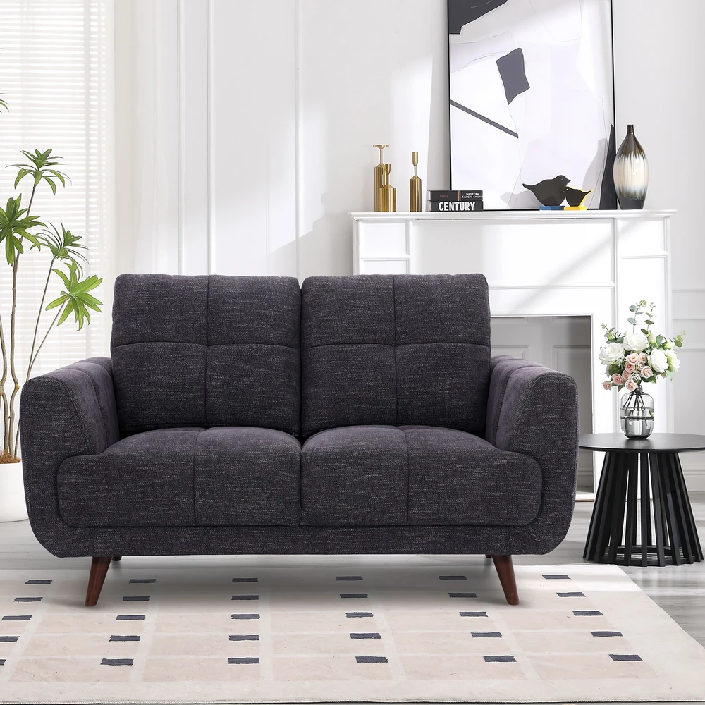 Home4You Dark Sofa STEVE, 2 vietų, tamsiai pilka