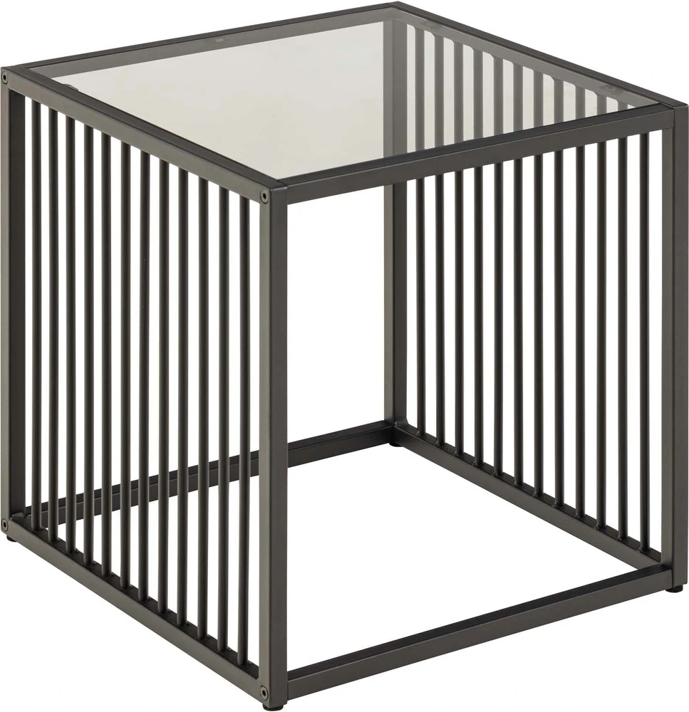 Fotelis Home4You Šoninis staliukas STRINGTON 40x40xH40cm, pilkas
