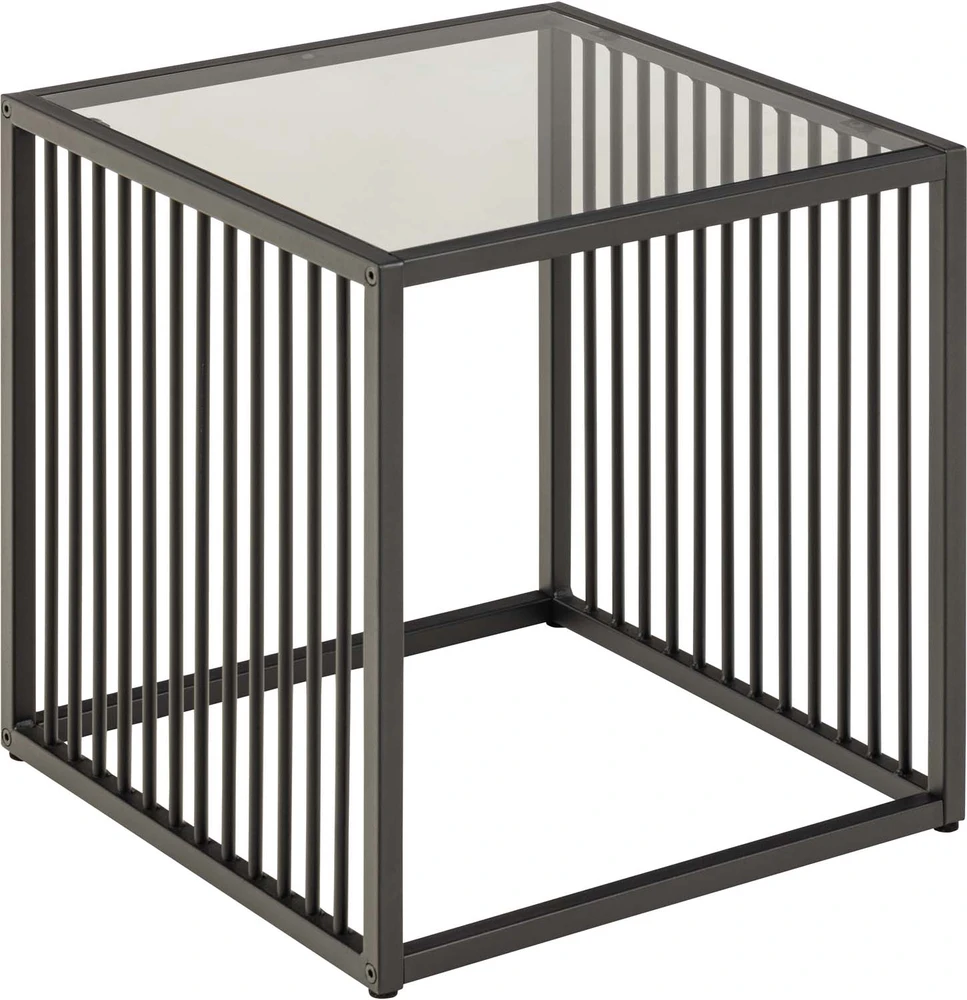 Fotelis Home4You Šoninis staliukas STRINGTON 40x40xH40cm, pilkas