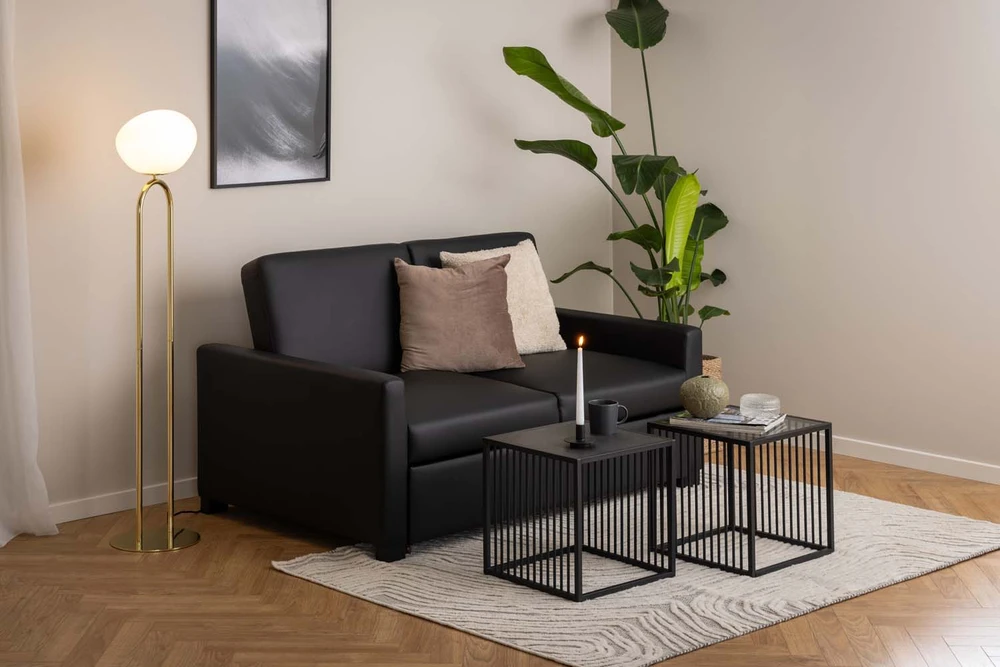 Fotelis Home4You Šoninis staliukas STRINGTON 40x40xH40cm, pilkas
