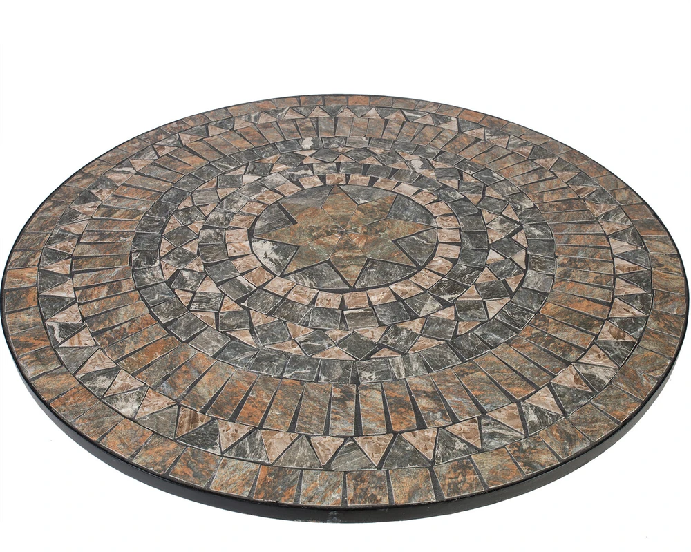 Home4You Stalas MOSAIC D90xH70cm, spalva: pilka/ruda mozaika, rėmas: metalinis, spalva: juoda