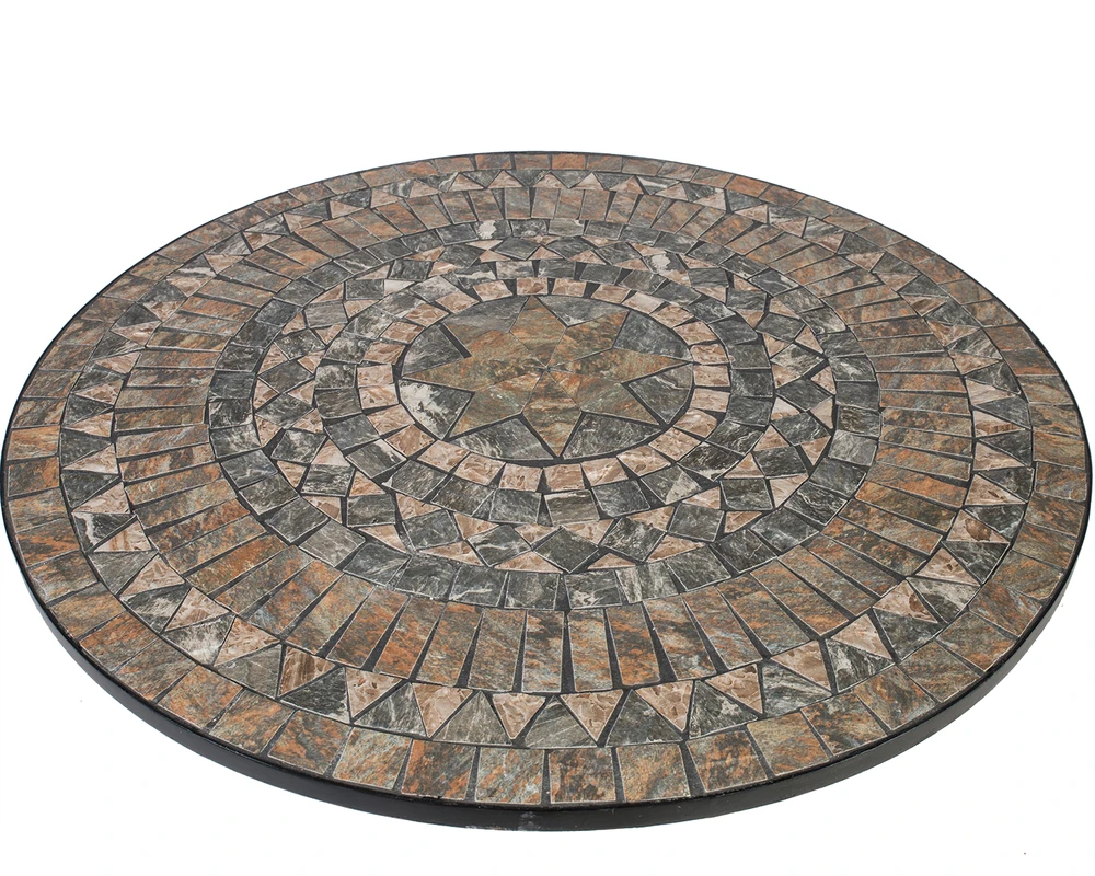 Home4You Stalas MOSAIC D90xH70cm, spalva: pilka/ruda mozaika, rėmas: metalinis, spalva: juoda