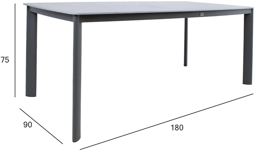 Home4You Stalas BEIDA 180x90xH75cm, pilkas