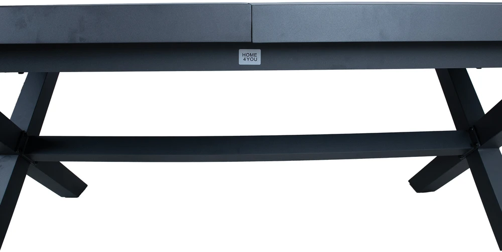 Home4You Stalas COLUMBUS 183/243x100xH76 Tamsiai pilka