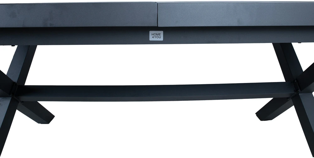 Home4You Dark Stalas COLUMBUS 183/243x100xH76, tamsiai pilkas