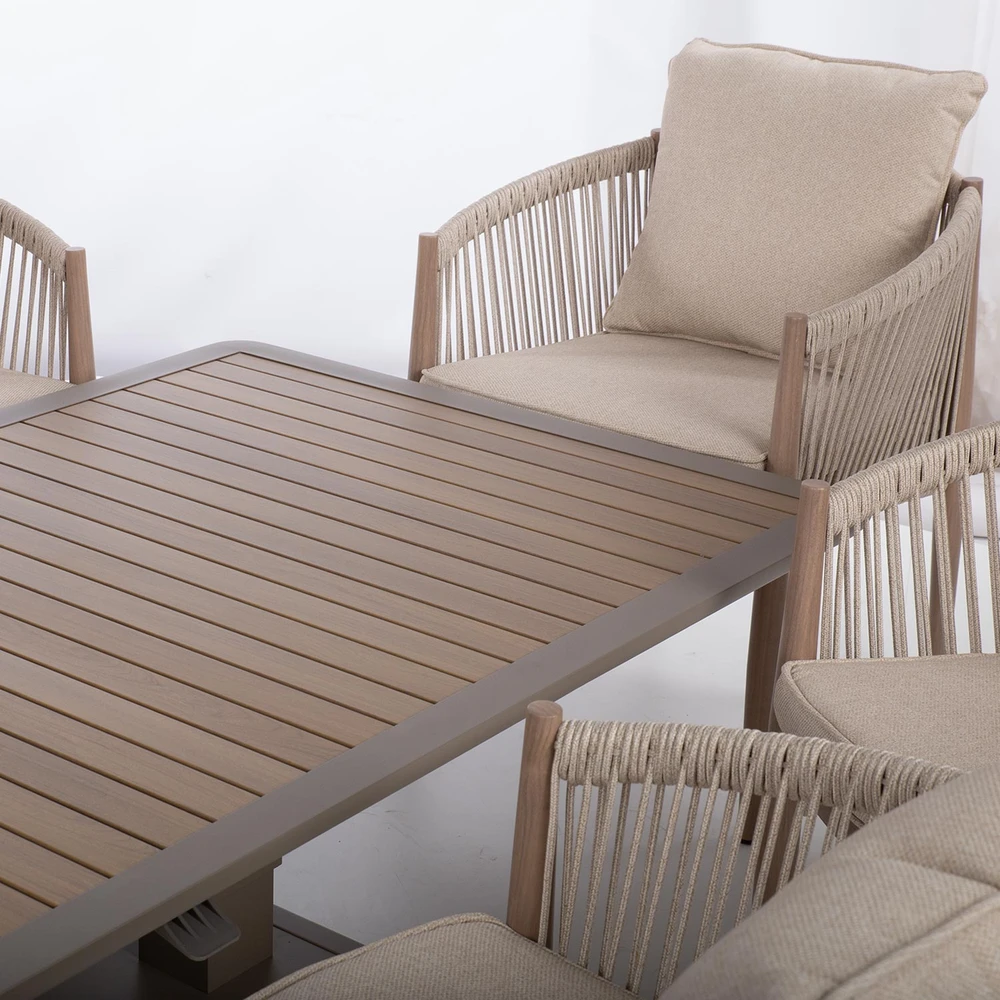 Home4You Stalas MARENDA 150x90xH2-75cm, pilkšvai smėlio spalvos