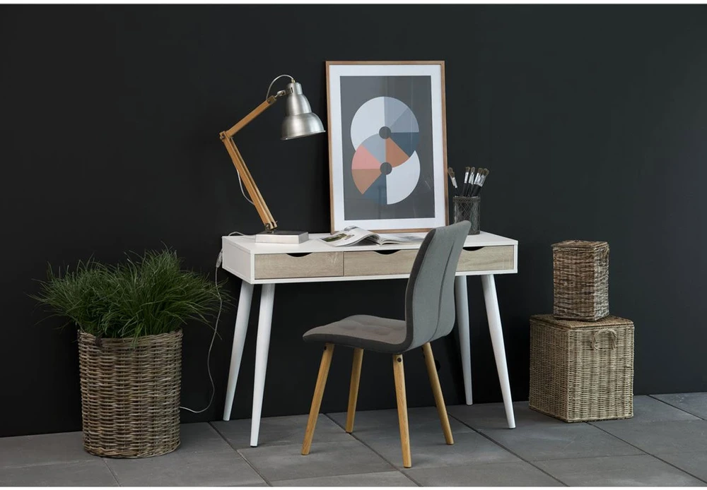 Home4You Stalas NEPTUN su 3 stalčiais, 110x50x77 cm
