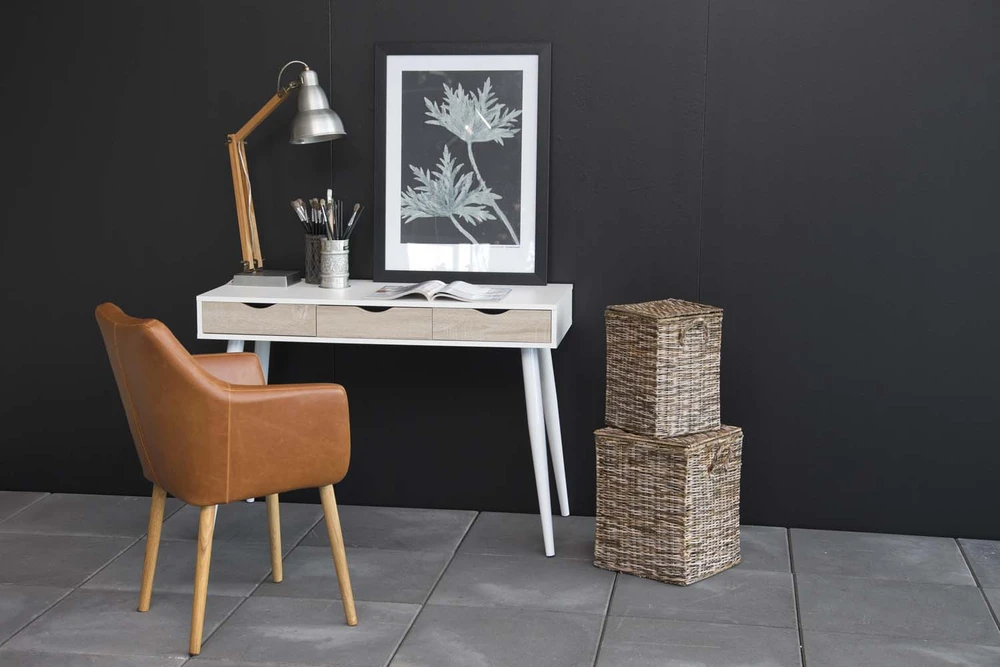 Home4You Stalas NEPTUN su 3 stalčiais, 110x50x77 cm