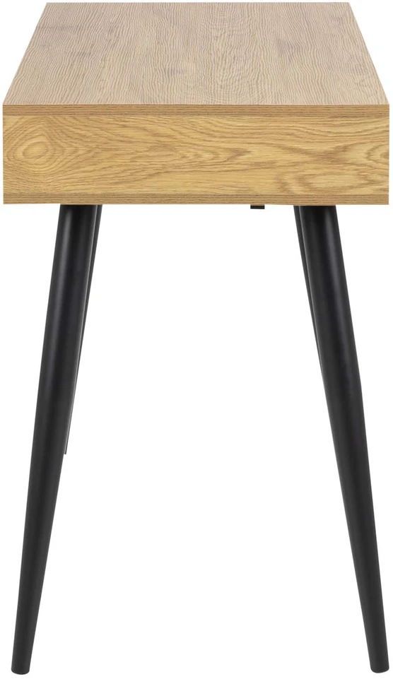 Home4You Stalas NEPTUN su 3 stalčiais 110x50xH77 cm, medžiaga: ąžuolas, kojos: juodas metalas