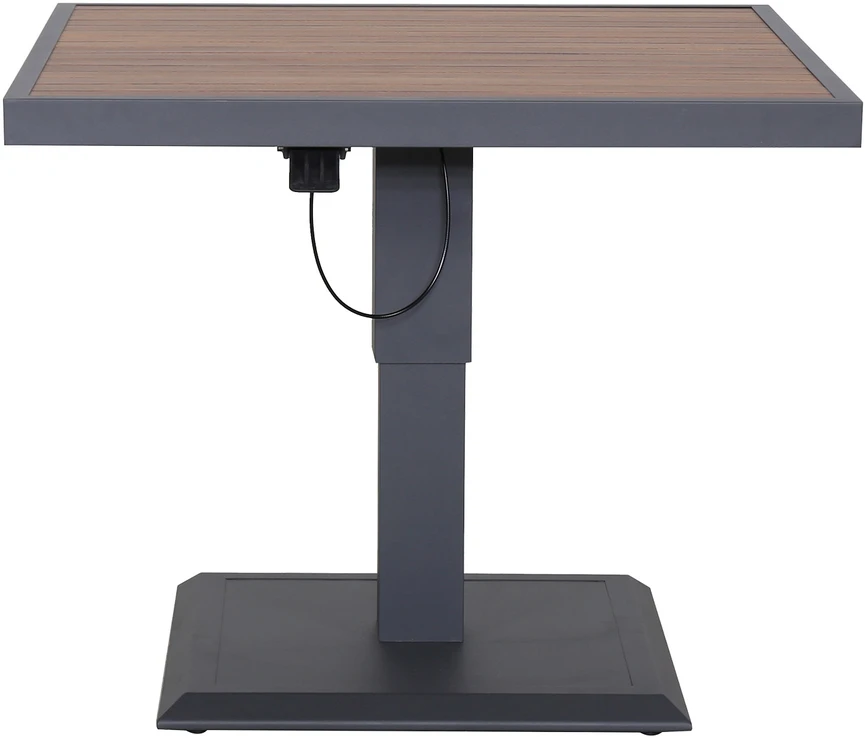 Reguliuojamo auksčio stalas PARKER 90x90xH52-75cm, pilkas