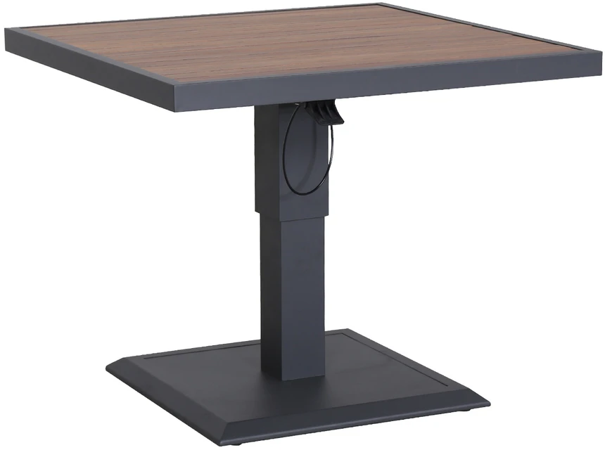 Reguliuojamo auksčio stalas PARKER 90x90xH52-75cm, pilkas