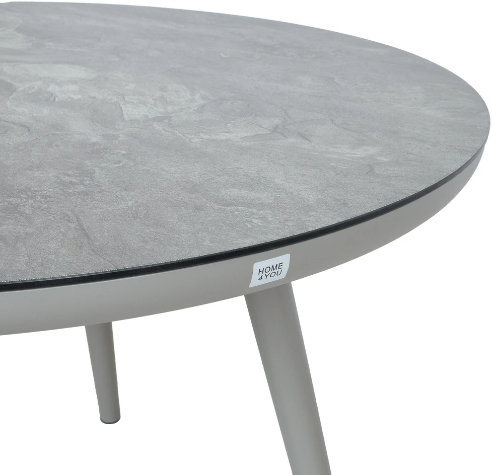 Home4You Stalas SILVA, D120xH75 cm, pilkšvai smėlio spalvos