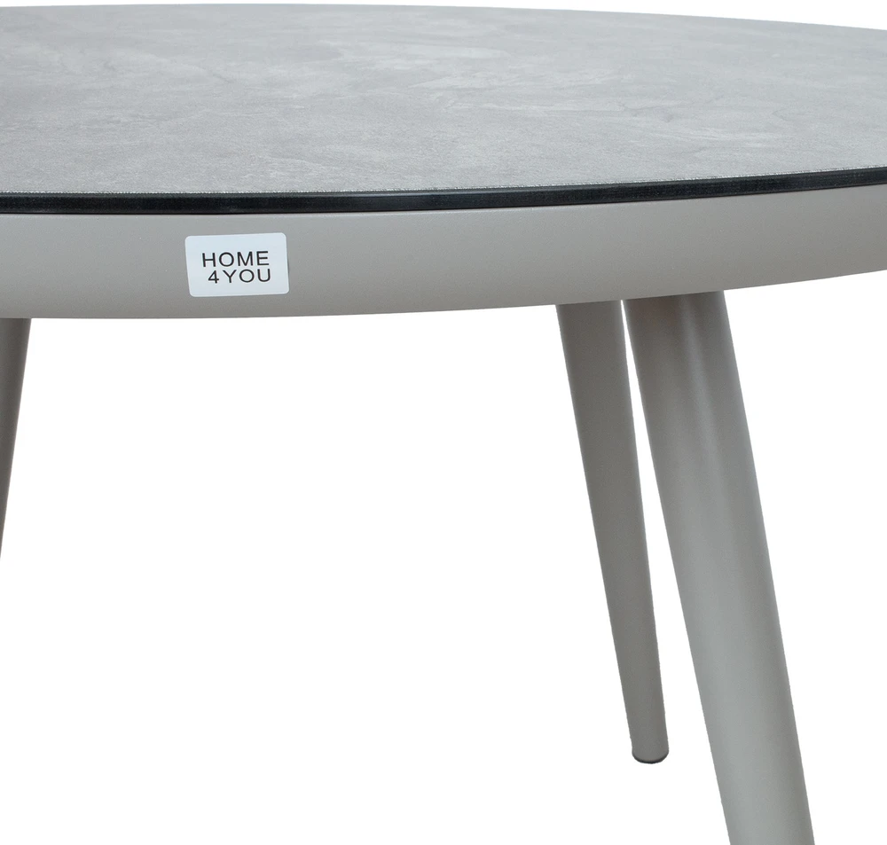 Home4You Stalas SILVA, D120xH75 cm, pilkšvai smėlio spalvos