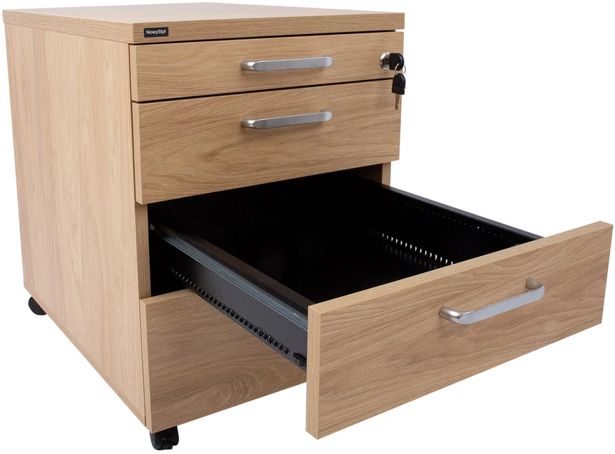 Home4You Drawer box ERGO 60x43xH60cm, hickory wood, with metal drawers