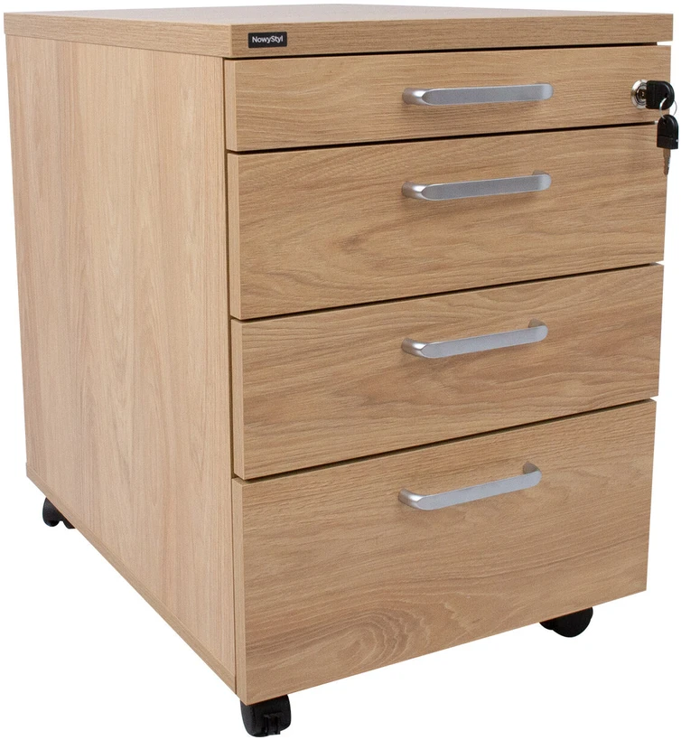 Home4You Drawer box ERGO 60x43xH60cm, hickory wood, with metal drawers