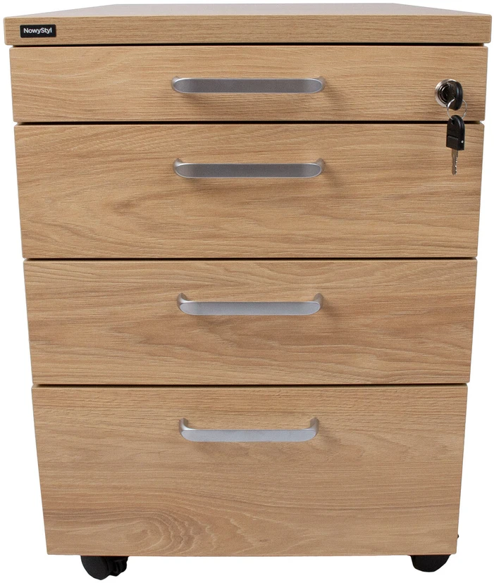Home4You Drawer box ERGO 60x43xH60cm, hickory wood, with metal drawers