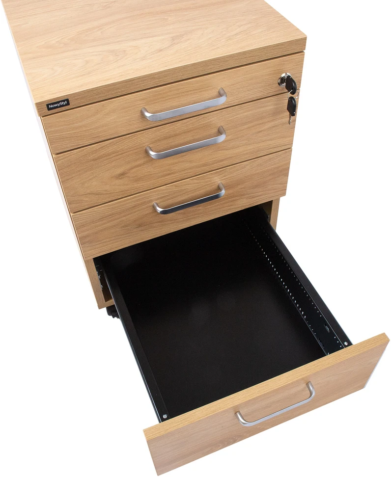 Home4You Drawer box ERGO 60x43xH60cm, hickory wood, with metal drawers