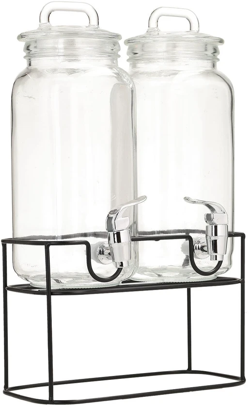 Home4You Stiklinis indas TWIN 2×2,3 l, su stovu