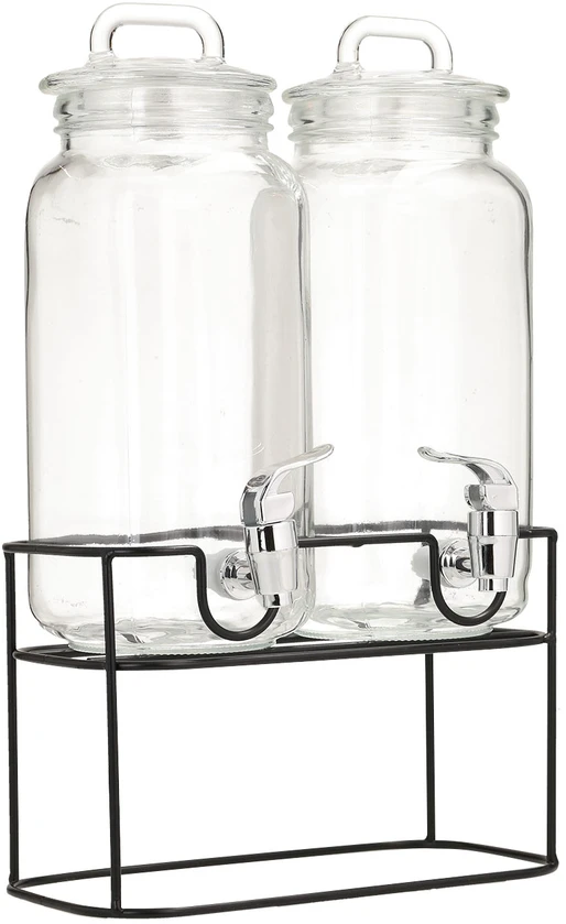 Home4You Stiklinis indas TWIN 2×2,3 l, su stovu