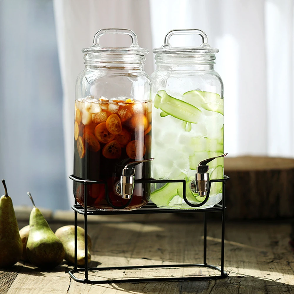 Home4You Stiklinis indas TWIN 2×2,3 l, su stovu