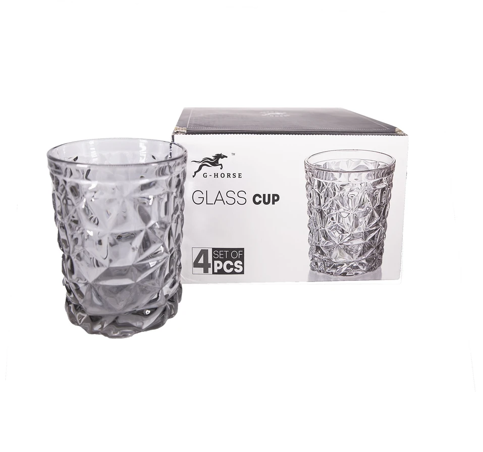 Home4You Geriamoji stiklinė CORAL 250ml, sidabrinis blizgesys