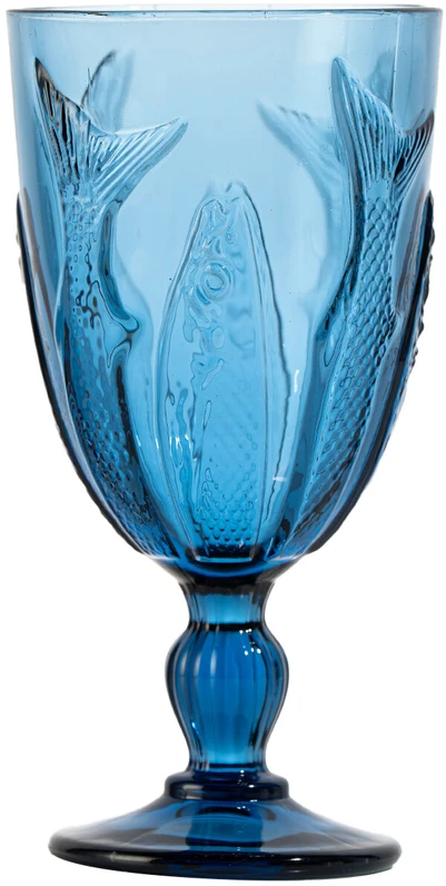Home4You Vyno taurė „GIO MARE“, aukštis 16,3 cm, mėlyna