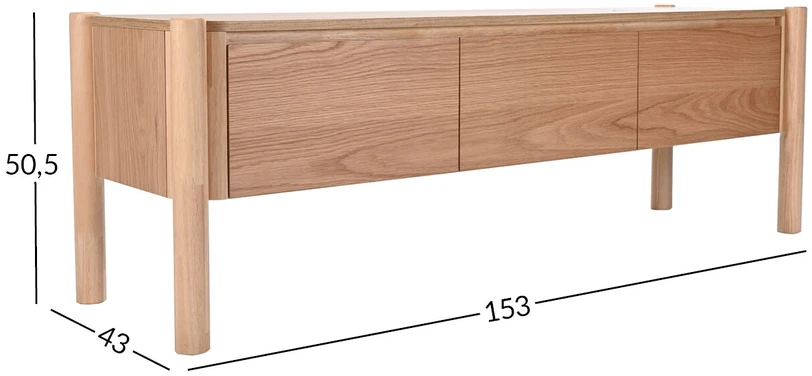TV staliukas Home4You TV spintelė GARDENIA 153x43xA50,5cm, ąžuolo spalvos