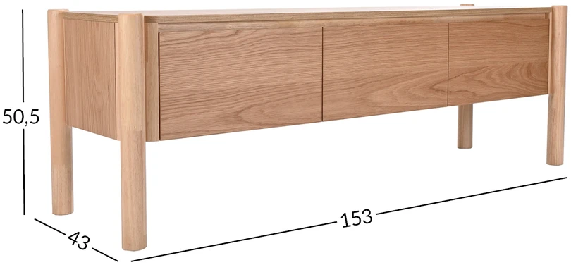 Home4You TV staliukas GARDENIA 153x43xH50,5cm Ąžuolo